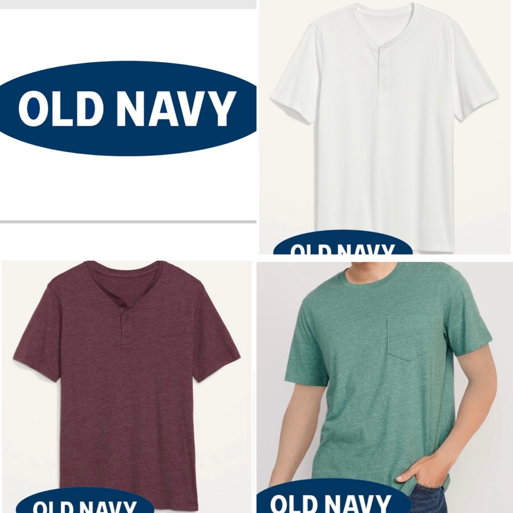 BUNDLE OF 3 Old Navy NWT Men’s Henley Shirts